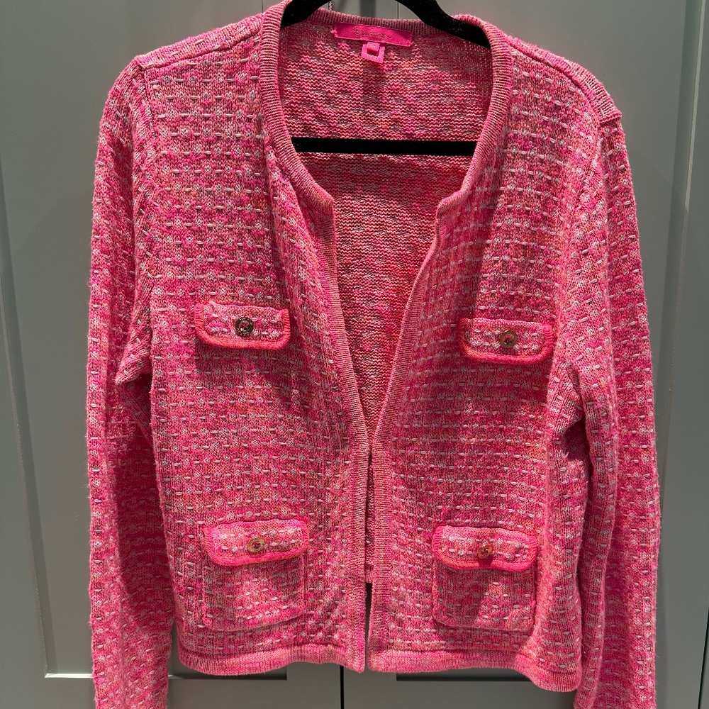 Lilly Pulitzer Hot Pink Kenna Cardigan